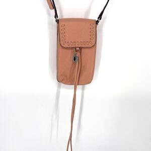 Rebecca Minkoff Isobel Pink Leather Phone Holder Cross Body Bag Purse